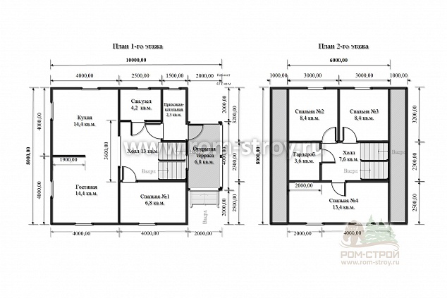 План-схема проекта дома 8х8 м