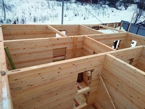 Строительство дома из сухого бруса 8х8 м
