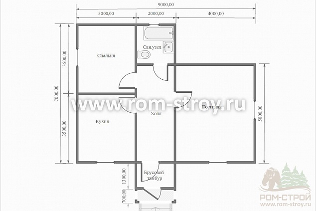 План-схема дом по проекту Любомир